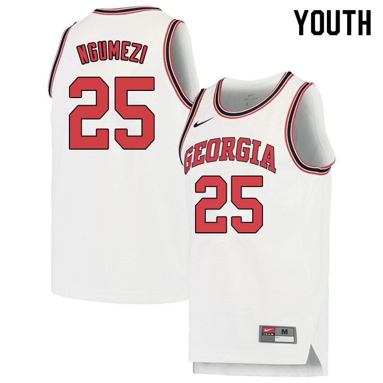 Youth #25 Amanze Ngumezi Georgina Bulldogs College Basketball Jerseys Sale-White - Click Image to Close